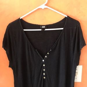 H&M | long quarter button up t shirt